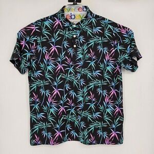 Sunday Swagger Shirt Mens XL Floral Hawaiian Golf Neon Vibrant Short Sleeve
